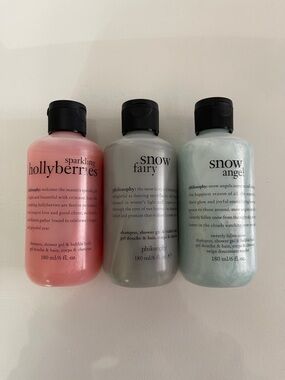 philosophy Body Wash Shower Gel Shampoo 3 Six Ounce Bottles NWOT seals intact